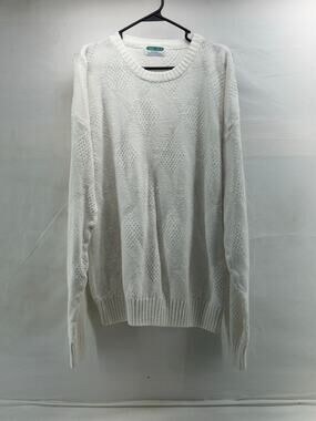 Vintage White cotton sweater roughly XL cotton blend preppy